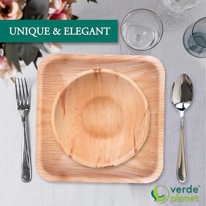 Verde Planet - 6" Square Palm Leaf Plate, USDA Certified, Compostable | Case of 400